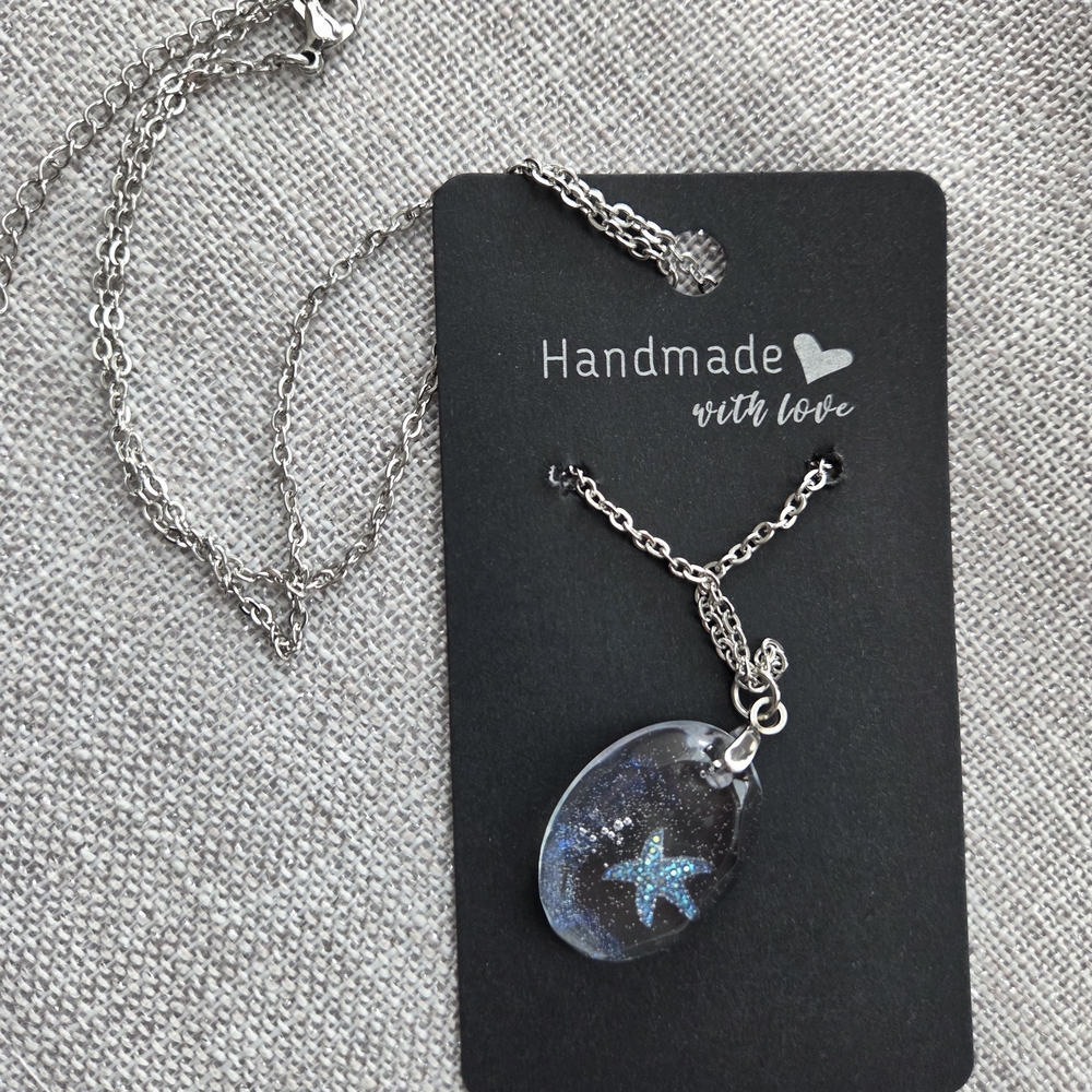 Handmade Silver Starfish Pendant Necklace - Picture 1 of 2